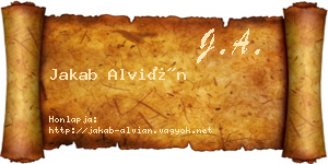 Jakab Alvián névjegykártya